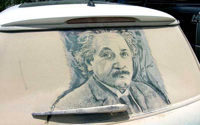 dirty car art, dust art, scott wade